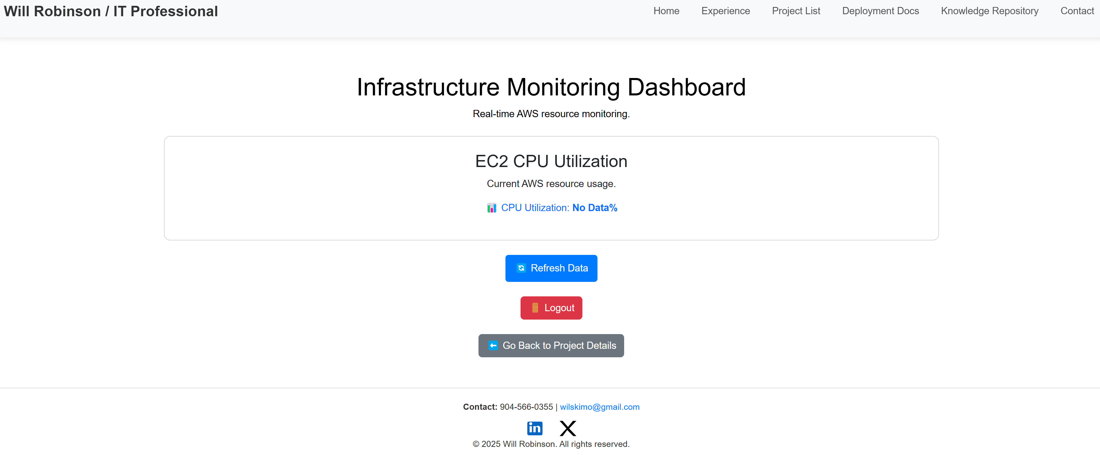 Infrastructure Monitoring Dashboard